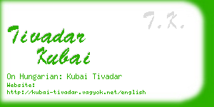 tivadar kubai business card